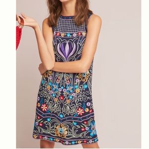 Anthropologie Maeve Kira Embroidered Tunic Dress